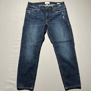 Frame Le Garcon Womens Blue‎ Denim Stretch High Rise Denim Crop Jeans Size 27